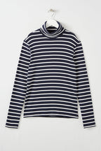 Roll-Neck Top - Black And White - Women