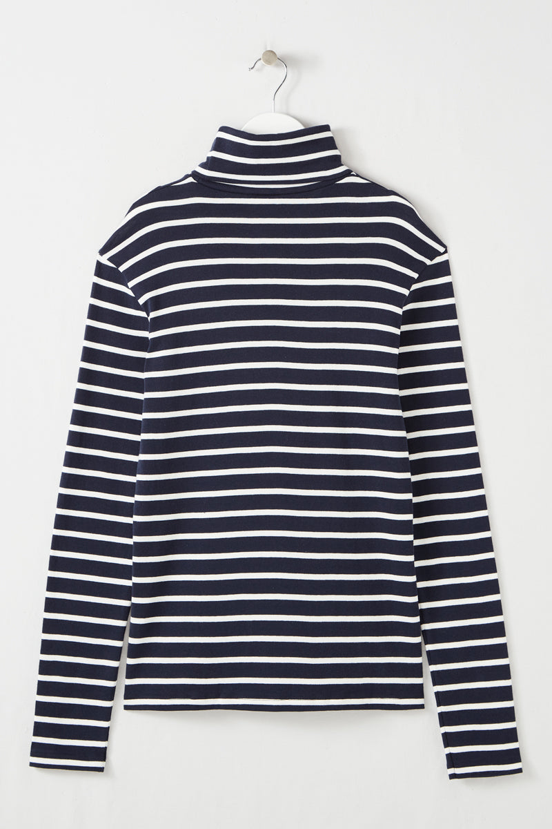 Roll-Neck Top - Black And White - Women