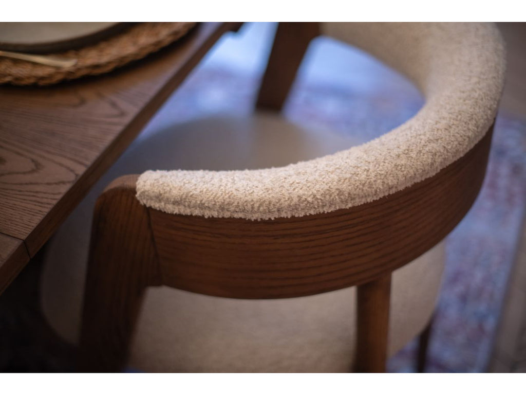 Malmousque - Conjunto con mesa de comedor extensible de 210 a 270 cm + 6 sillas Bastide de chapa de roble macizo