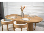 Malmousque - Conjunto con mesa de comedor extensible de 210 a 270 cm + 6 sillas Bastide de chapa de roble macizo