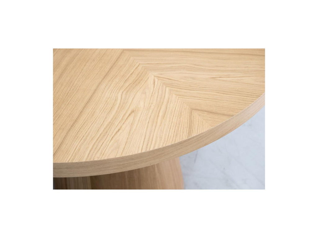 Sugiton - Mesa de comedor redonda extensible de 130 a 180 cm con chapa de roble macizo