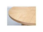 Sugiton - Conjunto con mesa de comedor redonda extensible de 130 a 180 cm + lote de sillas Bastide en chapa de roble macizo - Lote de 6 sillas