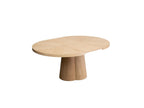Sugiton - Conjunto con mesa de comedor redonda extensible de 130 a 180 cm + lote de sillas Bastide en chapa de roble macizo - Lote de 4 sillas