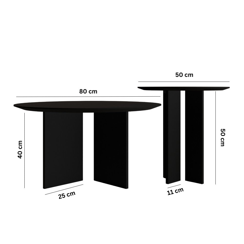 Ensembles De Tables Basses Leo (45 + 42) - Noir