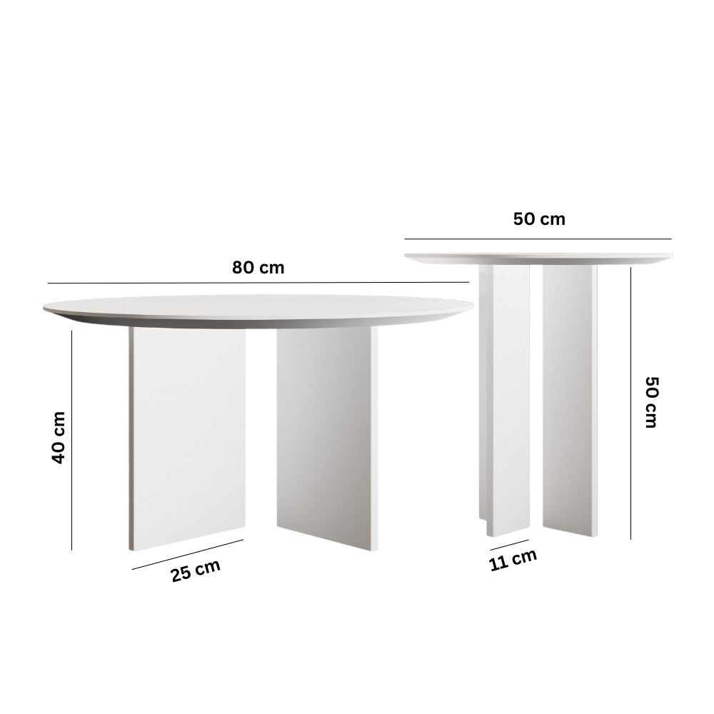 Ensembles De Tables Basses Leo (45 + 42) - Blanc