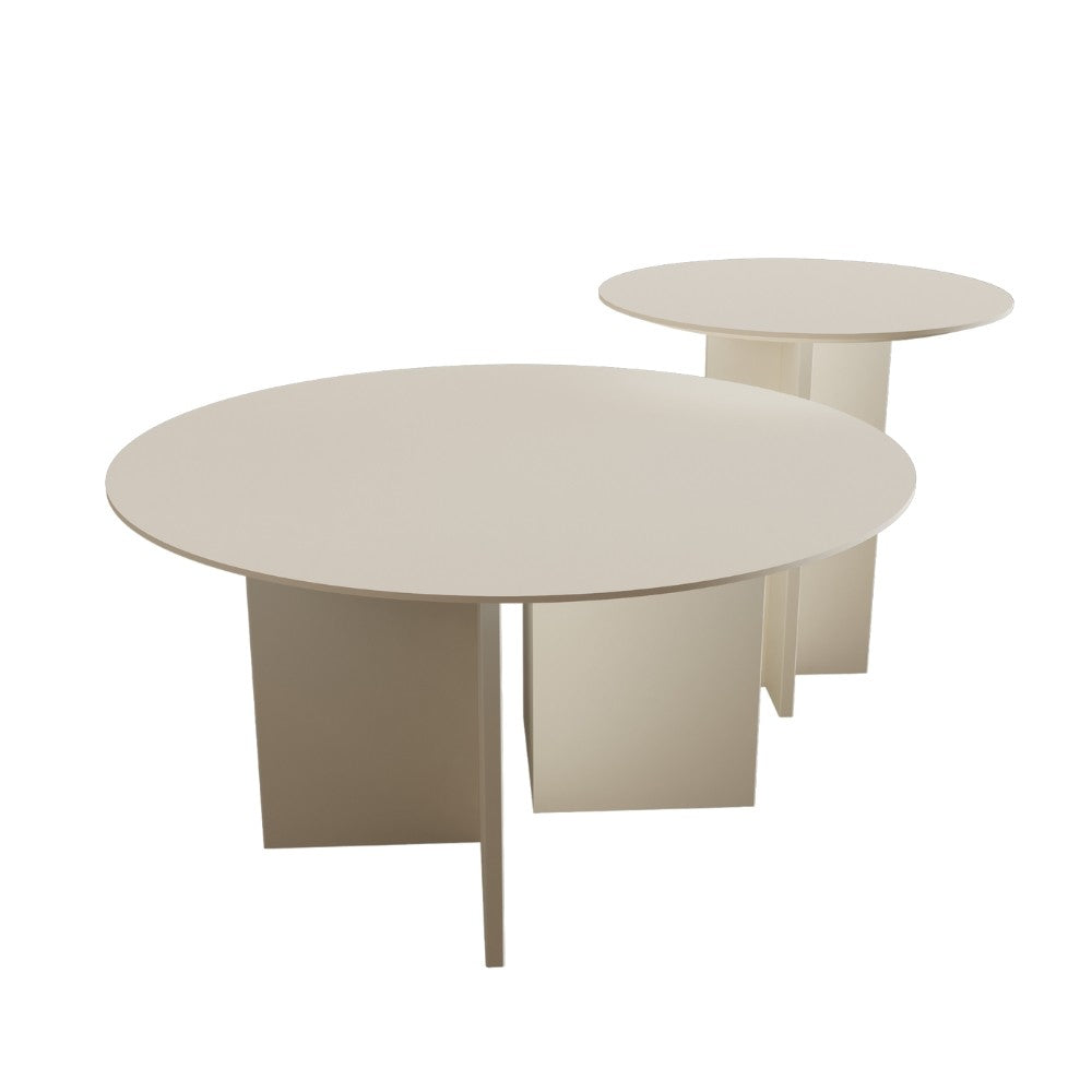 Ensembles De Tables Basses Leo (45 + 42) - Crème
