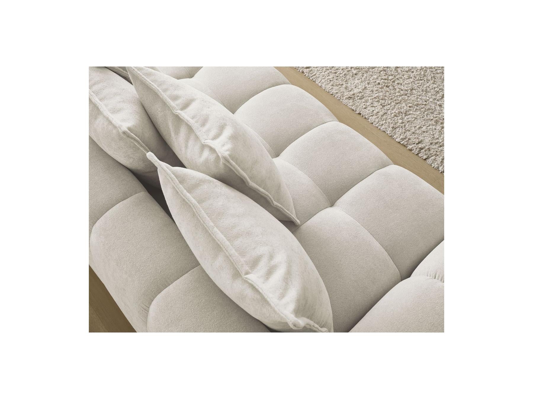 Everest - Sofá recto convertible con arcón - Tejido texturizado - 5 cojines