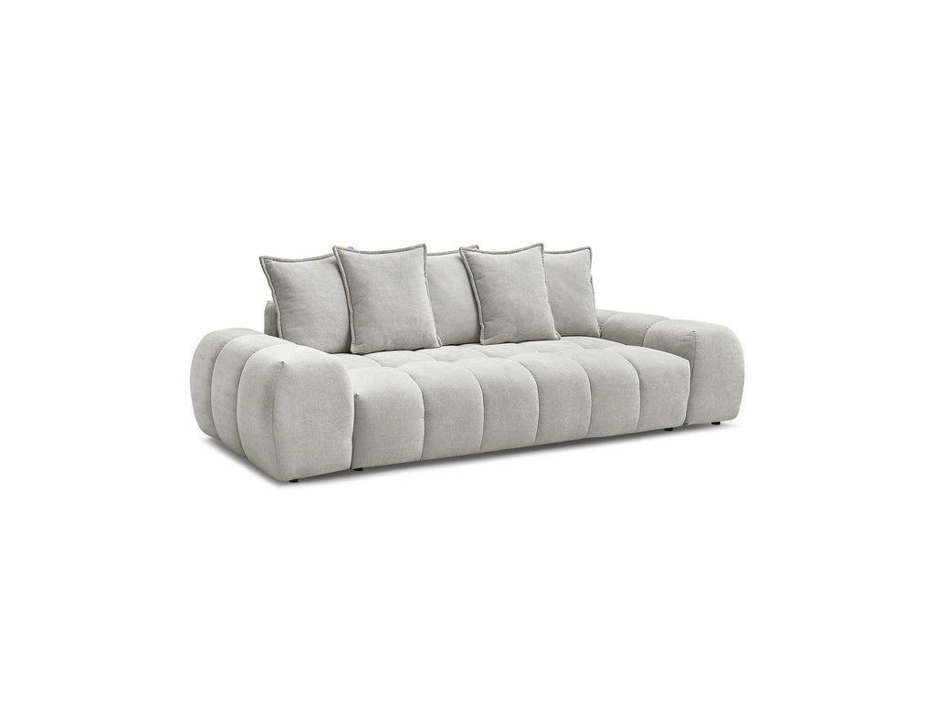 Everest - Sofá recto convertible con arcón - Tejido texturizado - 5 cojines