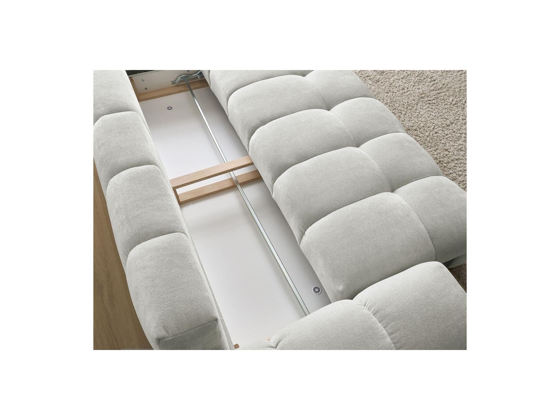 Everest - Sofá recto convertible con arcón - Tejido texturizado - 5 cojines