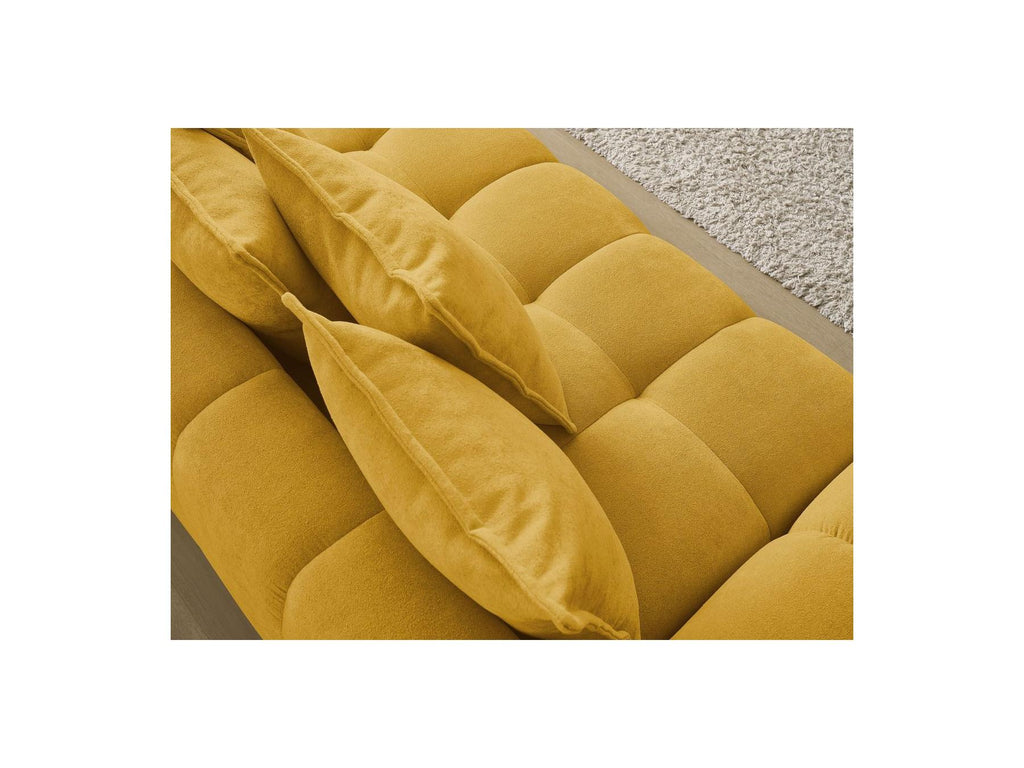 Everest - Sofá recto convertible con arcón - Tejido texturizado - 5 cojines