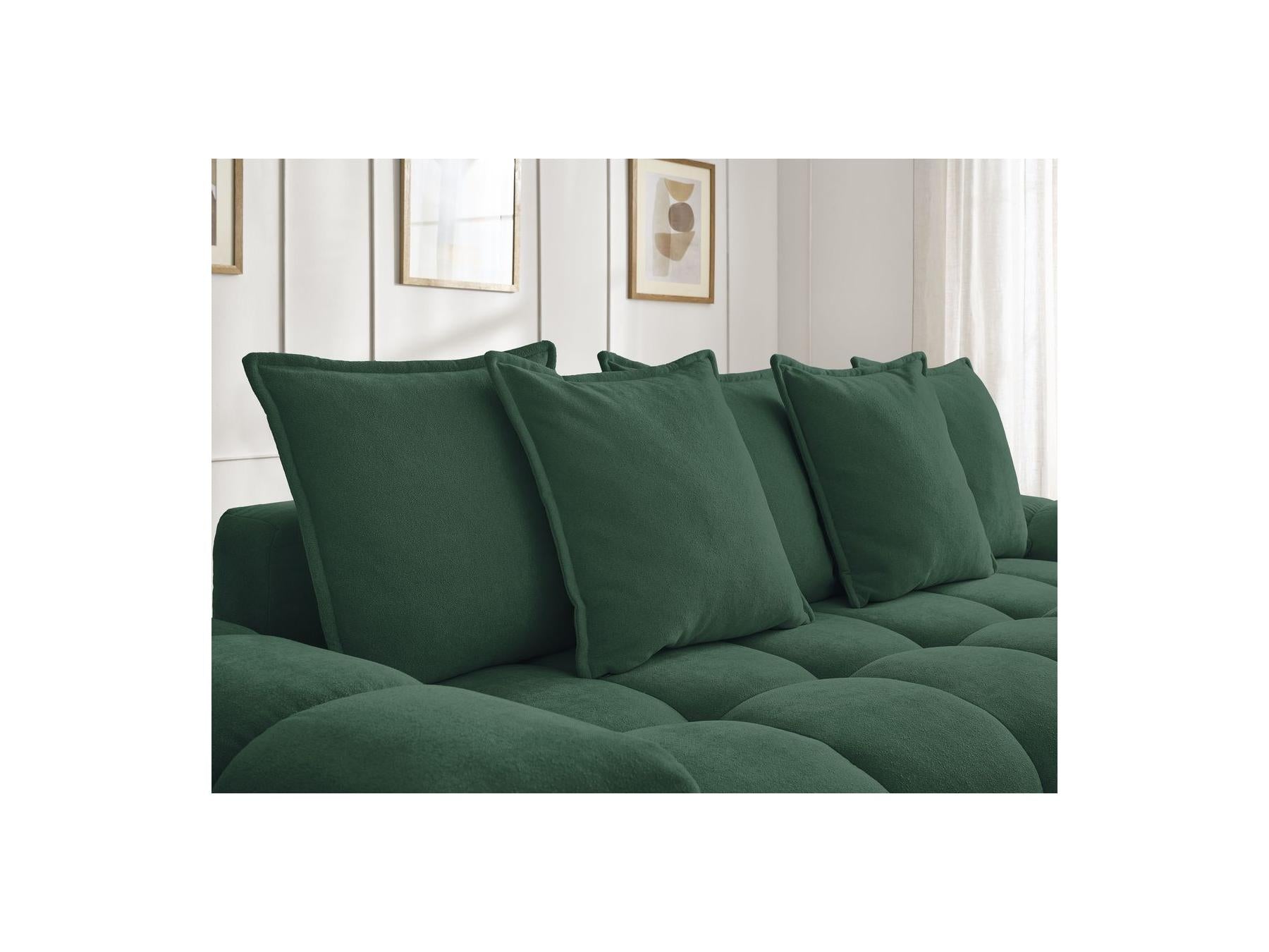 Everest - Sofá recto convertible con arcón - Tejido texturizado - 5 cojines