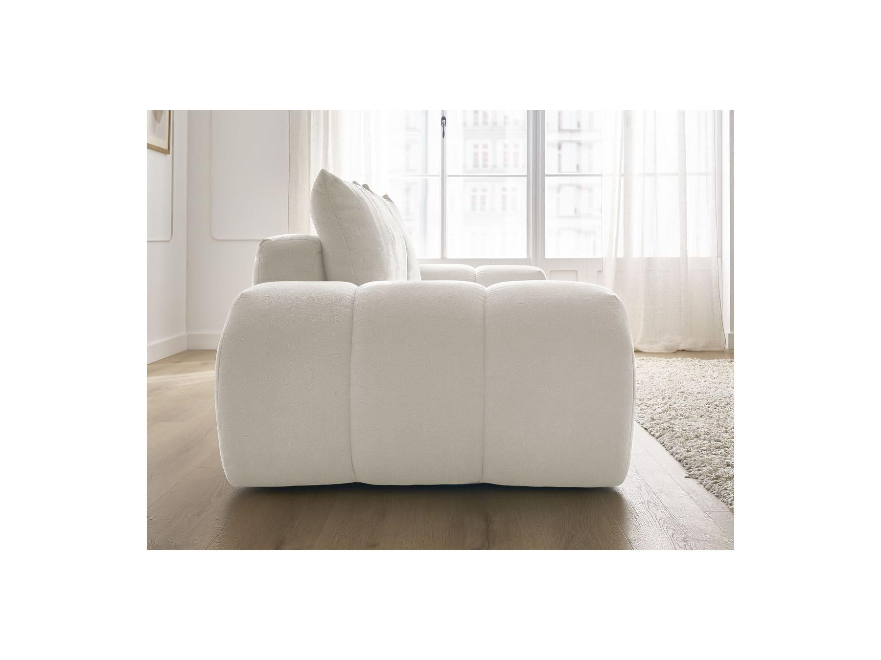 Everest - Sofá recto convertible con arcón - Tejido texturizado - 2 cojines