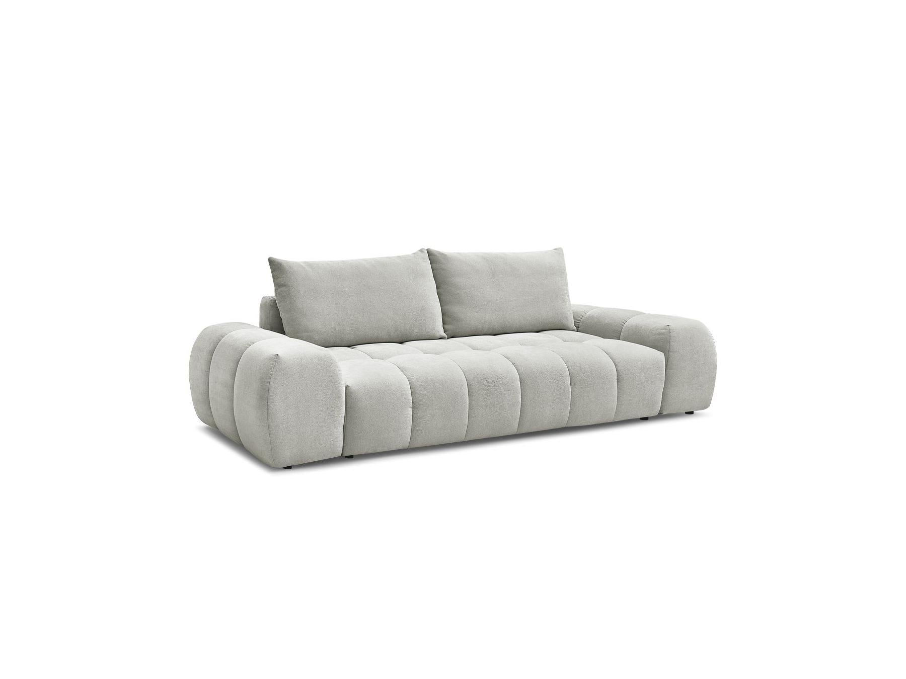 Everest - Sofá recto convertible con arcón - Tejido texturizado - 2 cojines