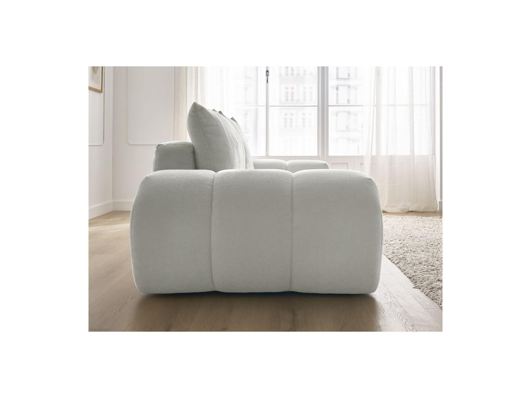 Everest - Sofá recto convertible con arcón - Tejido texturizado - 2 cojines