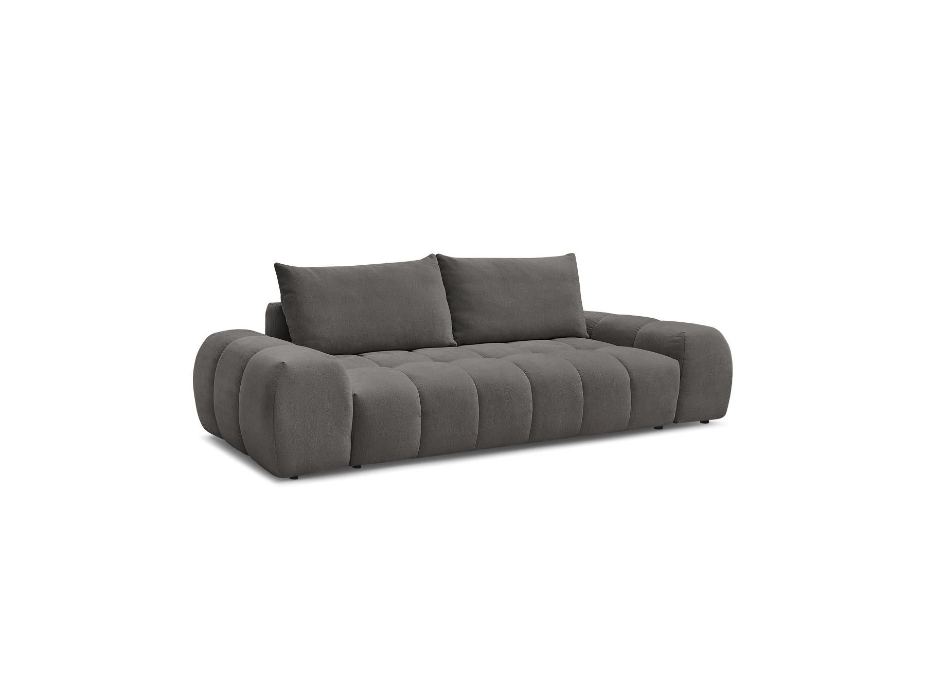 Everest - Sofá recto convertible con arcón - Tejido texturizado - 2 cojines
