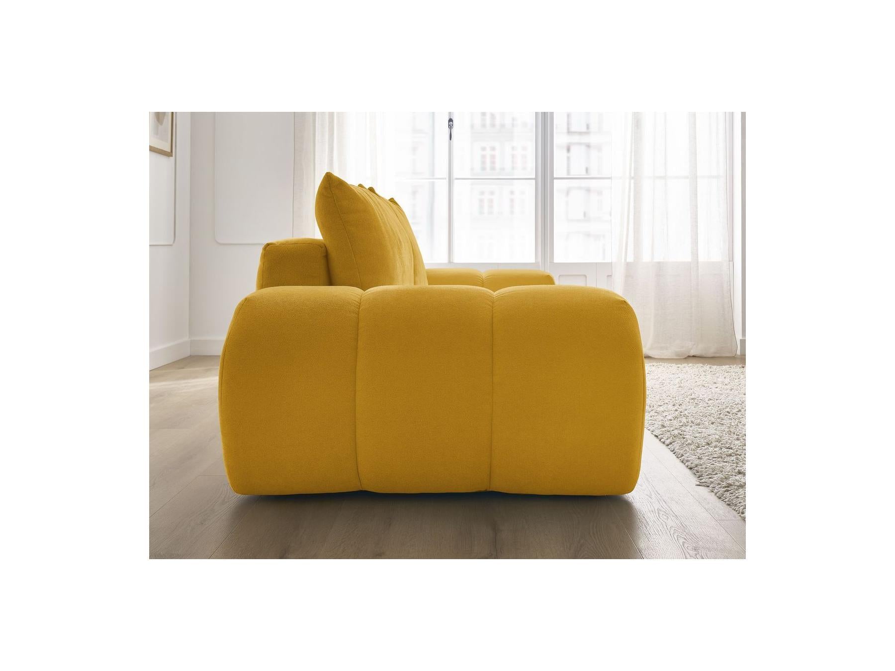 Everest - Sofá recto convertible con arcón - Tejido texturizado - 2 cojines