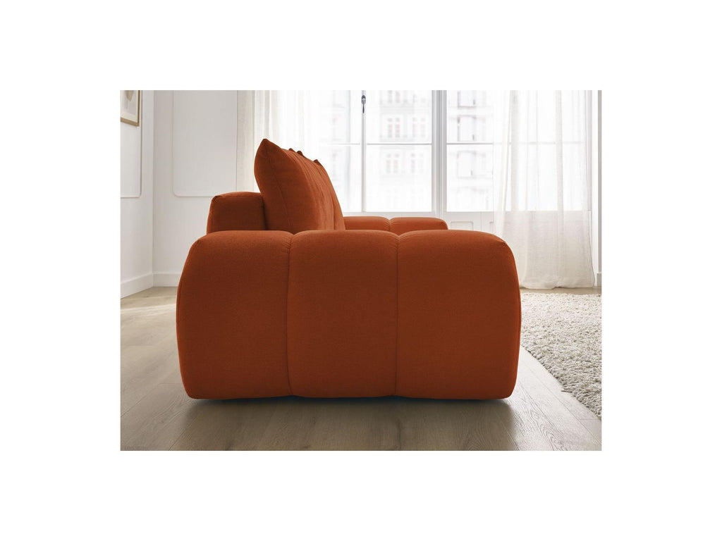 Everest - Sofá recto convertible con arcón - Tejido texturizado - 2 cojines