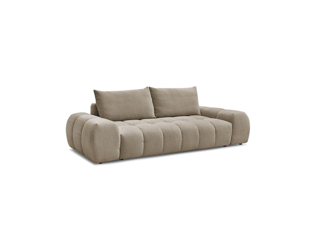 Everest - Sofá recto convertible con arcón - Tejido texturizado - 2 cojines