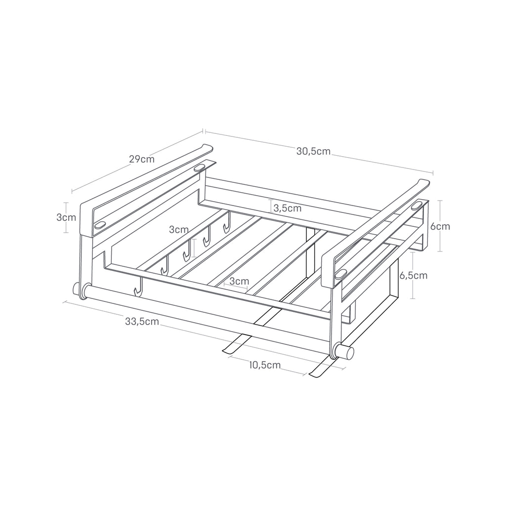 Multi-Purpose Under-Shelf Rack - Tosca - White