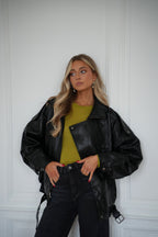 Veste En Similicuir Ivy - Noire