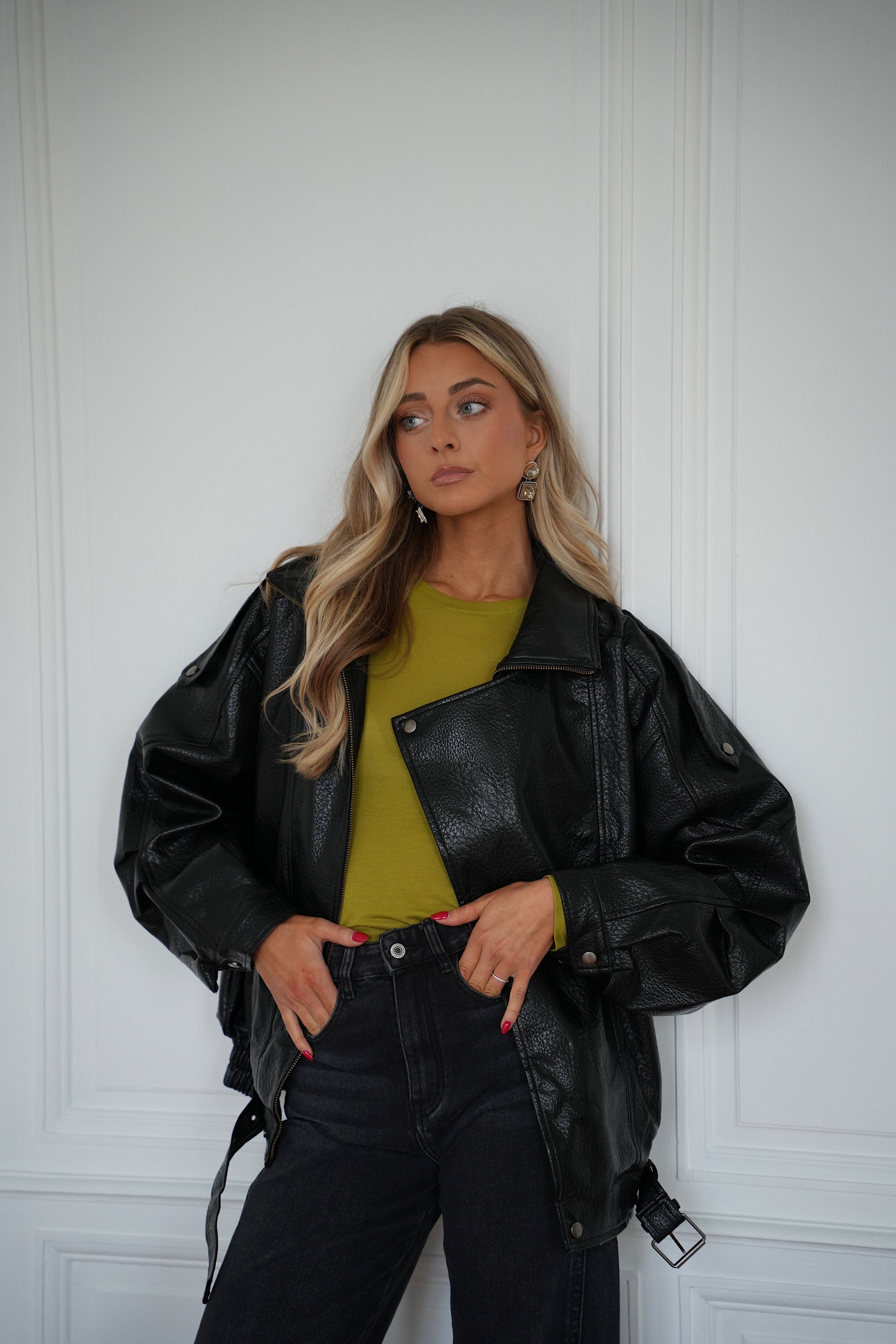 Veste En Similicuir Ivy - Noire