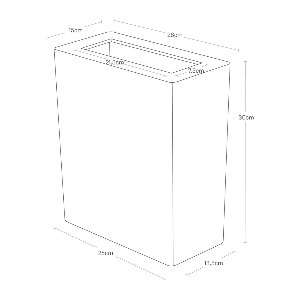Rectangular Waste Bin - Rin - Black