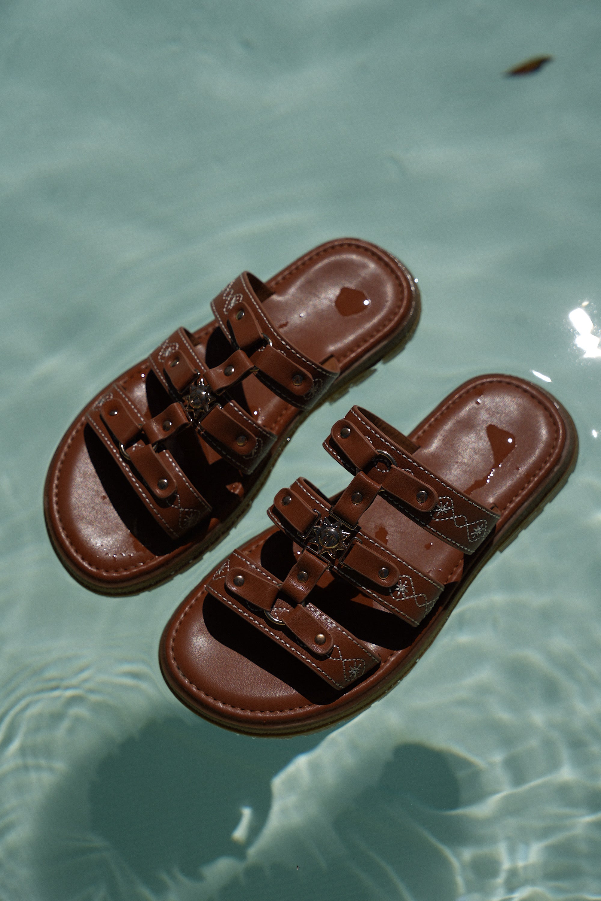 Alycia Embroidered Mules - Camel