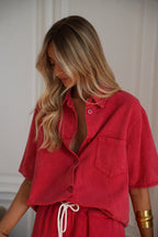 Blouse En Jean Tessa - Rouge