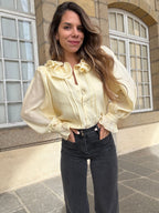 Blouse Brune Jaune Pâle