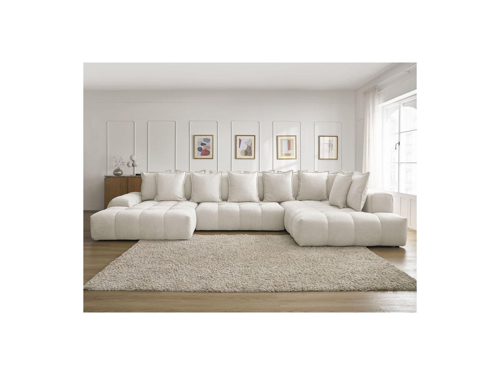 Everest - Panoramic Convertible Storage Sofa - Textured Fabric - Left-Hand Corner - 14 Cushions