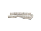 Everest - Panoramic Sofa Bed with Storage - Textured Fabric - Right-Hand Corner - 6 Cushions