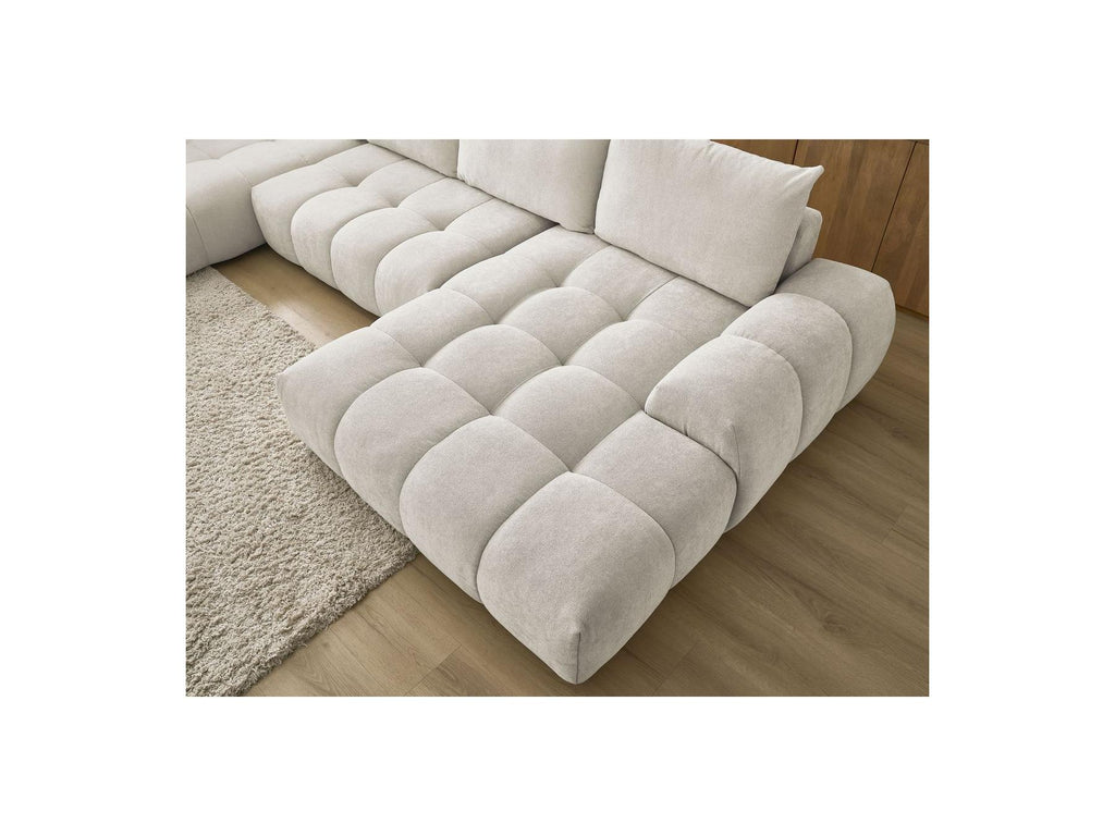 Everest - Panoramic Sofa Bed with Storage - Textured Fabric - Right-Hand Corner - 6 Cushions