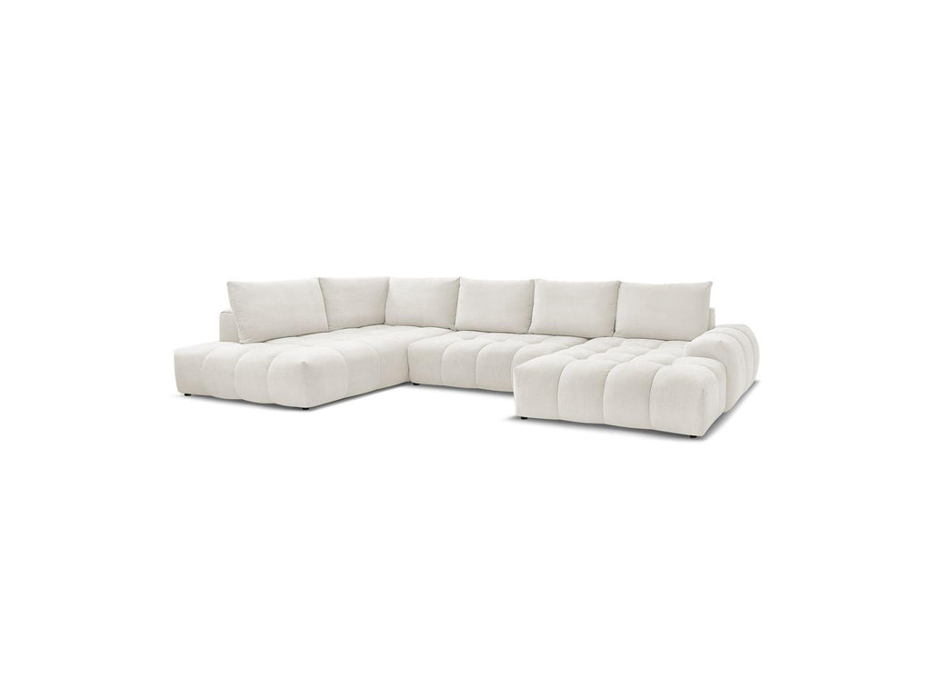 Everest - Panoramic Sofa Bed with Storage - Textured Fabric - Right-Hand Corner - 6 Cushions