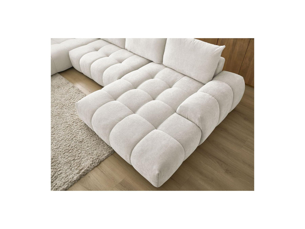 Everest - Panoramic Sofa Bed with Storage - Textured Fabric - Right-Hand Corner - 6 Cushions