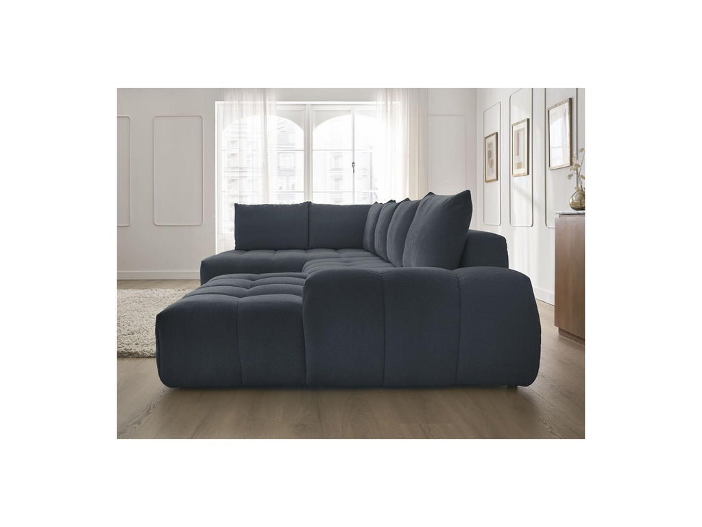 Everest - Panoramic Sofa Bed with Storage - Textured Fabric - Right-Hand Corner - 6 Cushions