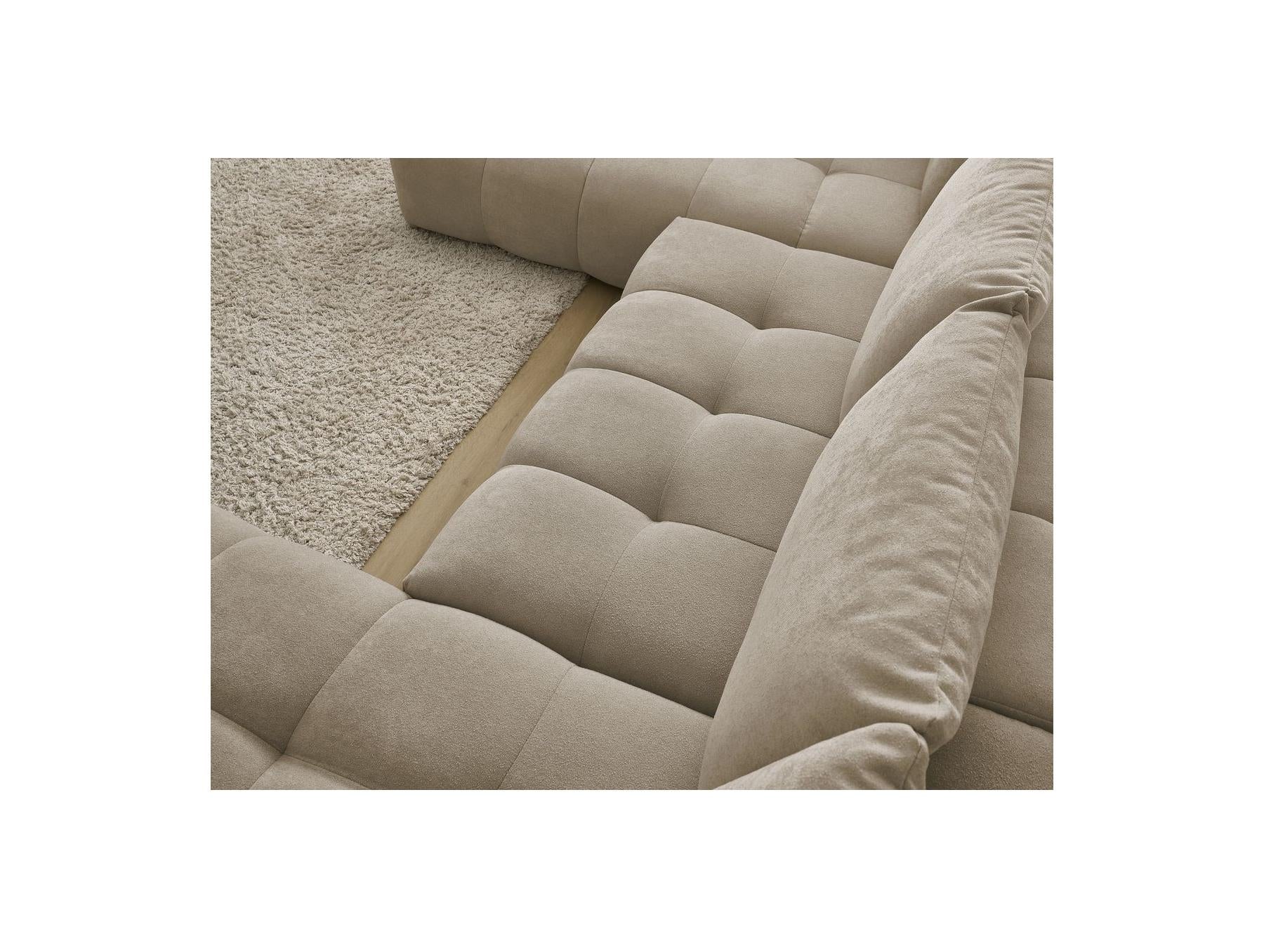 Everest - Panoramic Sofa Bed with Storage - Textured Fabric - Right-Hand Corner - 6 Cushions