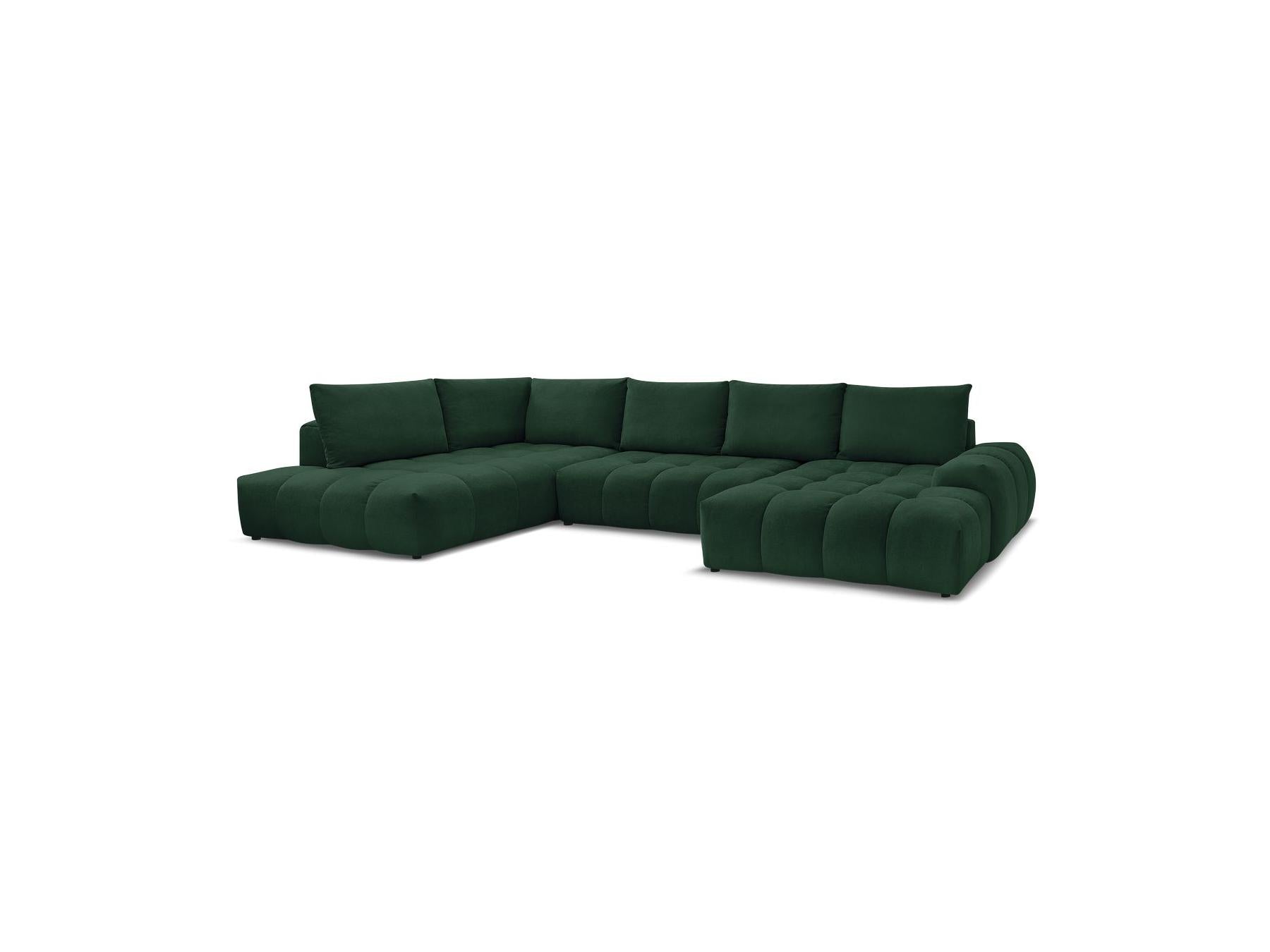 Everest - Panoramic Sofa Bed with Storage - Textured Fabric - Right-Hand Corner - 6 Cushions