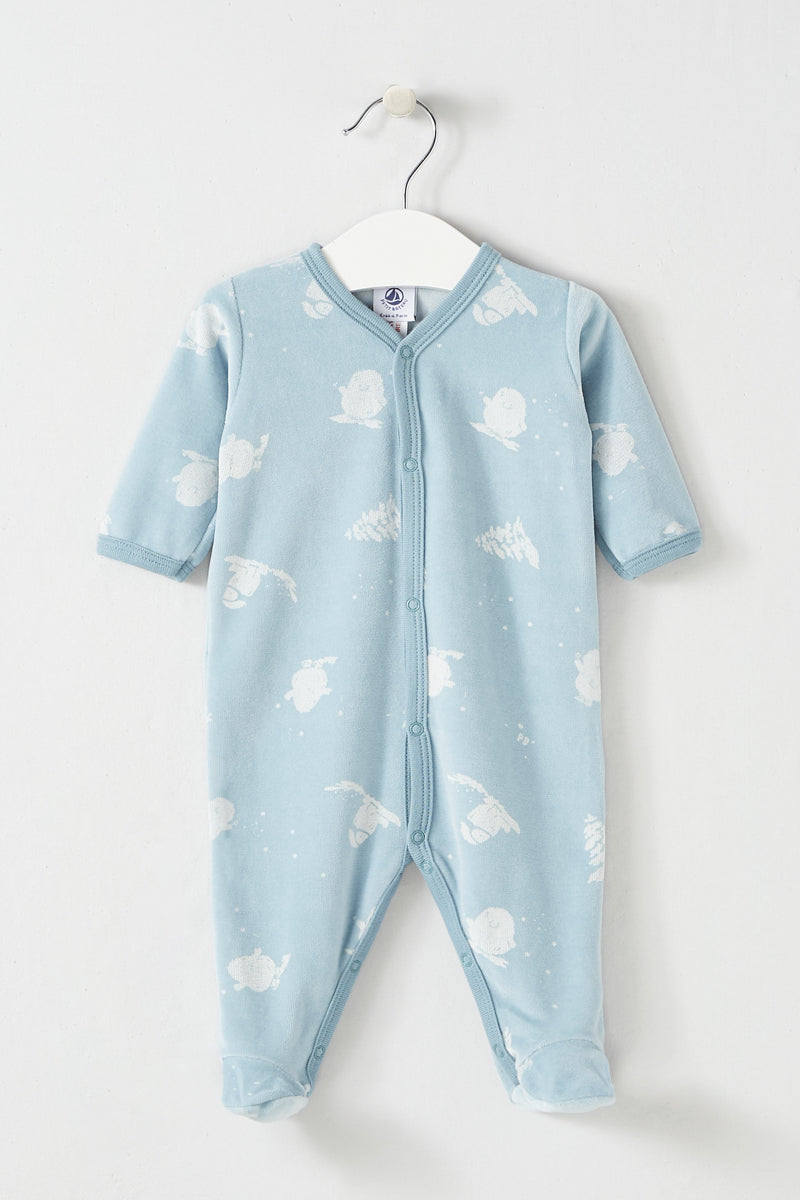 Sleepsuit - Blue And White - Baby Boy