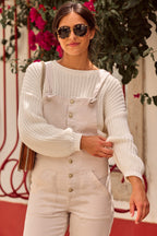 Maité Beige Denim Dungarees