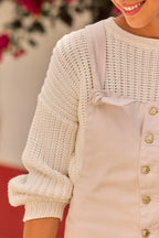 Maité Beige Denim Dungarees