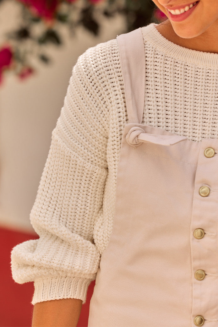 Maité Beige Denim Dungarees