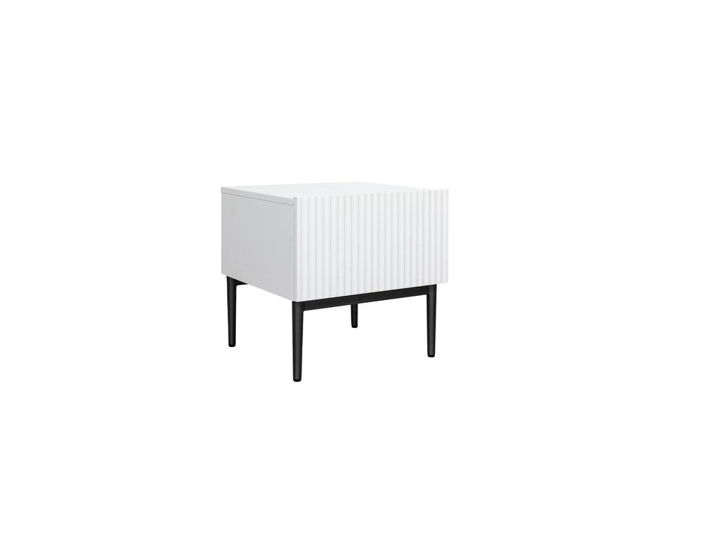 Kasha - Set of 2 Bedside Tables with Drawer - Black Legs