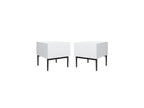 Kasha - Set of 2 Bedside Tables with Drawer - Black Legs
