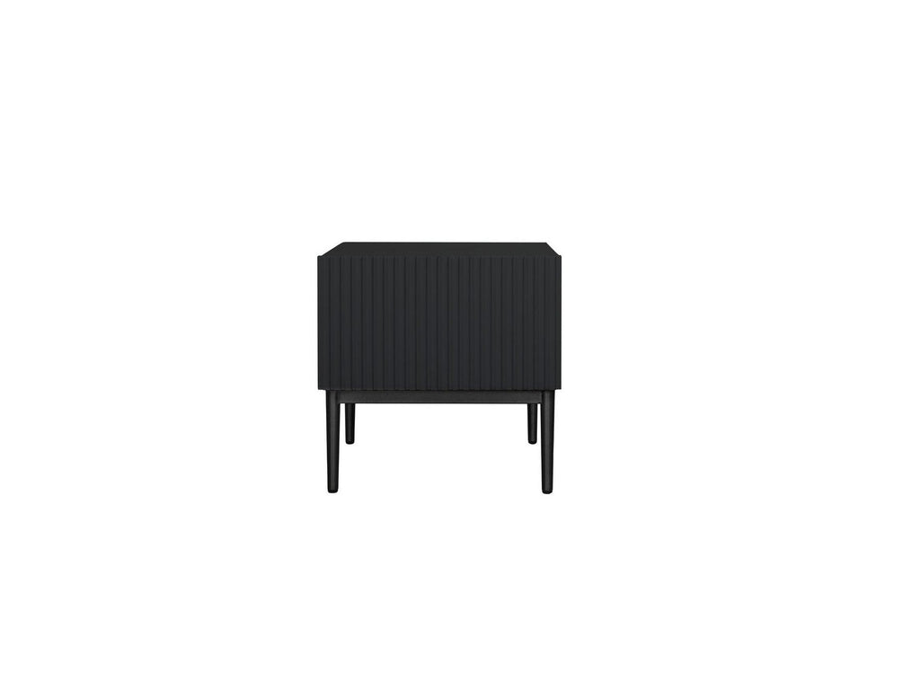 Kasha - Set of 2 Bedside Tables with Drawer - Black Legs