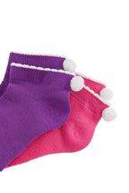 2 Pares De Calcetines - Violeta Y Fucsia - Niña