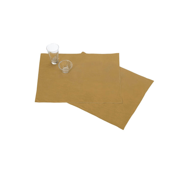 Set of 2 Linen Placemats Autour Du Lin - Bronze Overlock Bronze