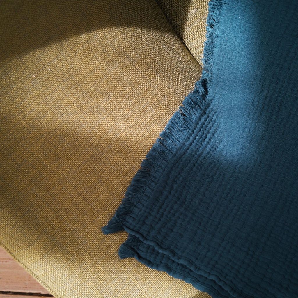 Blanc Cerise – Naturellement Gaufré - Plaid - Gaufré - Bleu Nuit