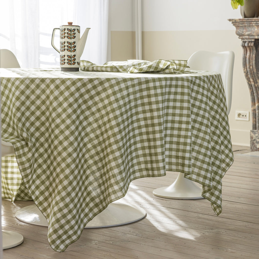 Blanc Cerise – Passion Vichy - Nappe - Sauge Bourdon Ton Sur Ton