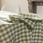 Blanc Cerise – Passion Vichy - Set of 2 Napkins - Sage Tone-on-Tone Bourdon Stitch