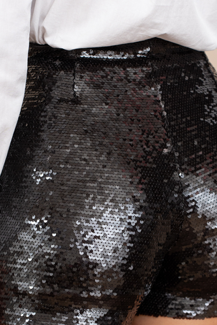 Short Giorgio Sequin Plat Noir
